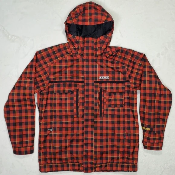 Burton White Collection Bit O Heaven Snowboard Jacket Men's L EUC Plaid - Picture 2 of 12